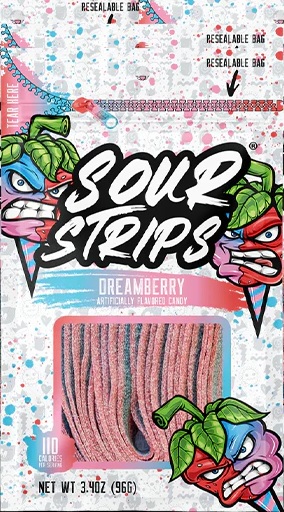 SOUR STRIPS PEG BAG DREAMBERRY 3.4oz