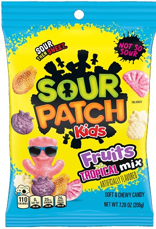 SOUR PATCH KIDS FRUITS MIX TROPICAL PEG 7.28OZ