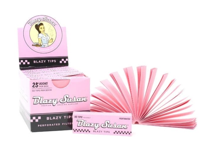 BLAZY SUSAN PINK FILTER TIPS25 BOOKS PER BOX -- 50 TIPS PER BOOK