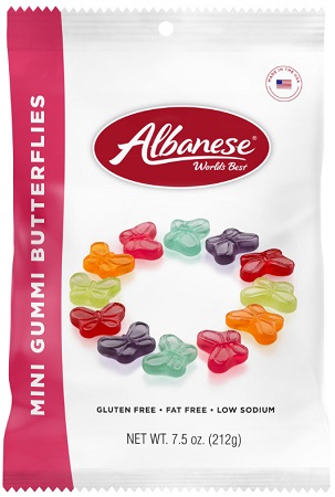 ALBANESE MINI GUMMI BUTTERFLIES PEG 7.5OZ
