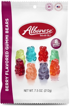 ALBANESE BERRY FLAVORED GUMMI BEARS PEG 7.5OZ