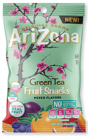 ARIZONA *FRUIT SNACKS* 2.25OZ GREEN TEA*$2.00 OFF PER CASE*