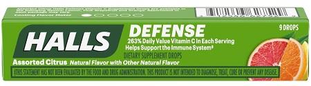 HALLS DEFENSE VIT C 20CT CITRUS (9 PIECE*$4.50 OFF PER BOX*