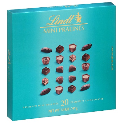 LINDT MINI PRALINES BOX 3.4OZ      15% OFF PROMO
