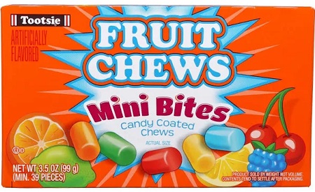 TOOTSIE FRUIT CHEWS MINI BITES 3.5OZ BOX
