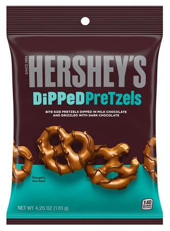 HERSHEY'S DIPPED PRETZELS MILK CHOC. 4.25OZ