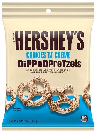 HERSHEY'S DIPPED PRETZELS COOKIE N CREME4.25OZ