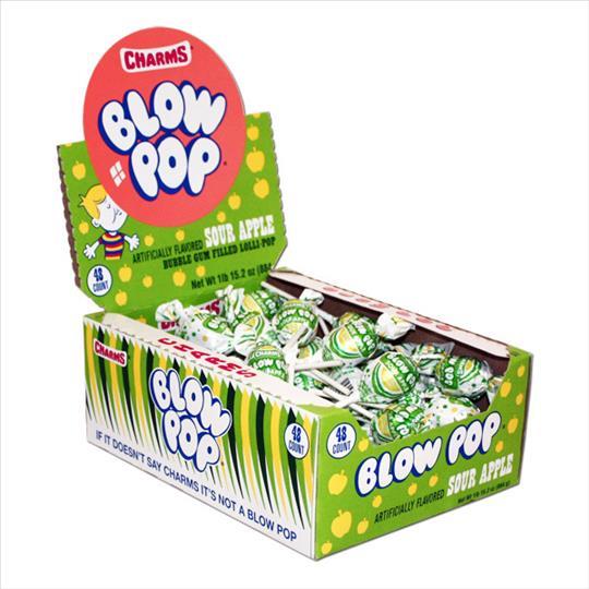 CHARMS BLOW POP SOUR APPLE $.25 .65OZ