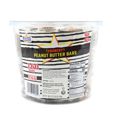CRUNCHY PEANUT BUTTER BARS TUB 160CT(SRP $.15)