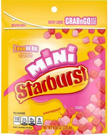 STARBURST MINI FAVE REDS POUCH 8OZ