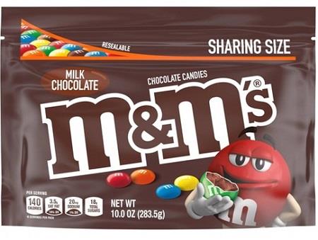 M&M'S PLAIN 10OZ POUCH**AVAILABLE BY SPECIAL ORDER AND EMAIL ONLY, ALLOW 21 DAYS LEADTIME