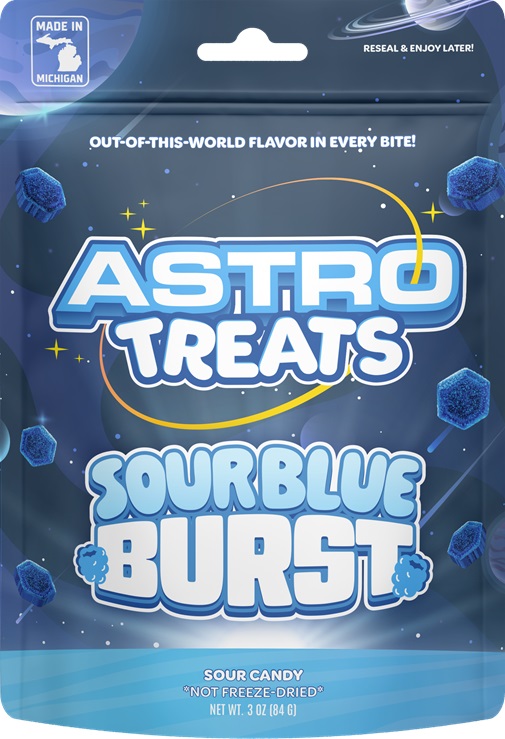 ASTRO TREATS GUMMY BURST - SOUR BLUE BURST**$1.00 PER BAG CLOSEOUT SALE - 2/2027 DATE**