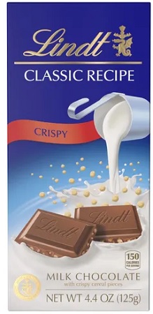 LINDT BAR 4.4OZ CRISPY        15% OFF PROMO**AVAILABLE BY SPECIAL ORDER AND EMAIL ONLY, ALLOW 14 DAYS LEADTIME**