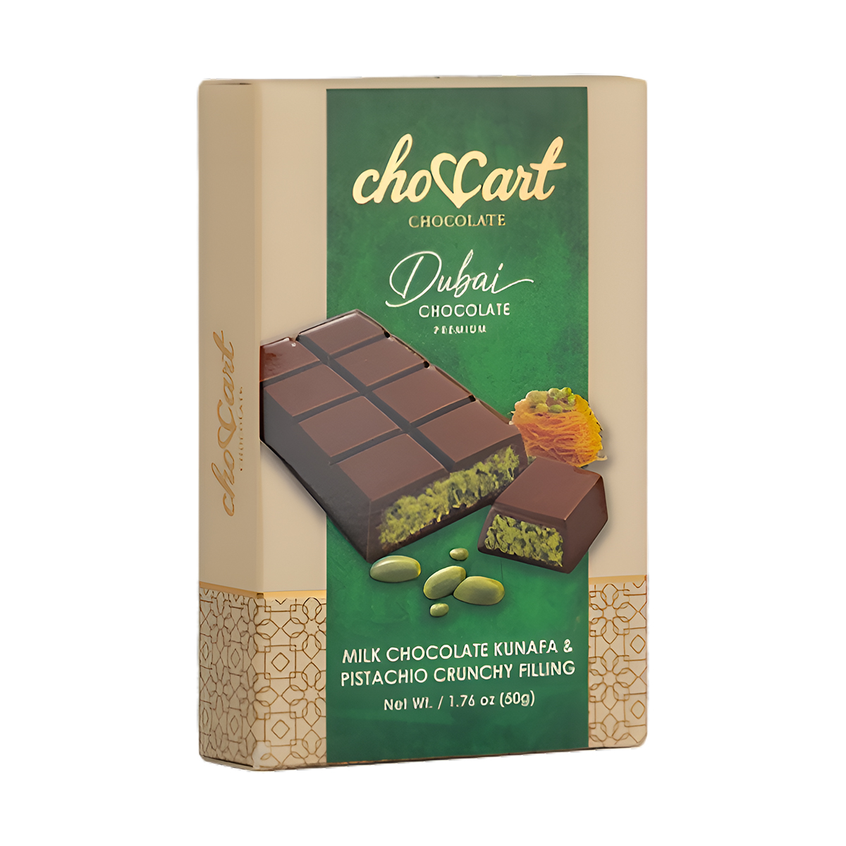 CHOCCART DUBAI CHOCOLATE BAR - ORIGINAL MILK CHOCOLATE**50G (1.76OZ)**