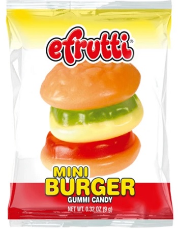 E.FRUTTI MINI BURGER GUMMI $.15 (.32OZ)