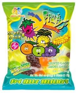 DIN DON FRUITY'S JU-C JELLY BITES SWEET & SOUR 30/13OZ (9PC)