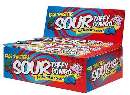 FACE TWISTERS SOUR TAFFY BLUE/CHERRY 1.4OZ