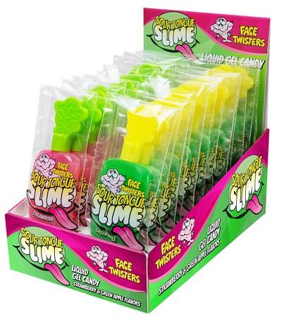 FACE TWISTERS SOUR TONGUE SLIME STRAW/APPLE