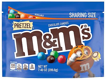 M & M PRETZEL 7.4OZ POUCH**AVAILABLE BY SPECIAL ORDER AND EMAIL ONLY, ALLOW 21 DAYS LEADTIME