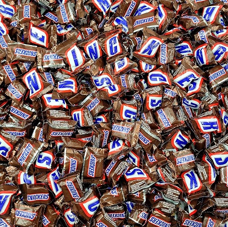 BULK SNICKERS MINIS (20LB)**AVAILABLE BY SPECIAL ORDER AND EMAIL ONLY, ALLOW 21 DAYS LEADTIME