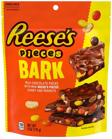 REESE'S PIECES BARK 6OZ POUCH**AVAILABLE BY SPECIAL ORDER AND EMAIL ONLY, ALLOW 21 DAYS LEADTIME**