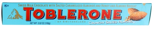 TOBLERONE 3.52OZ CRUNCHY SALTED ALMOND