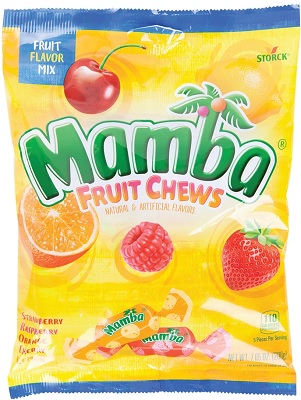 MAMBA FRUIT CHEWS PEG BAG 7.05OZ**AVAILABLE BY SPECIAL ORDER ONLY, ALLOW 30 DAYS LEADTIME