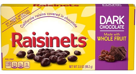 RAISINETS DARK BOX-3.1OZ**AVAILABLE BY SPECIAL ORDER AND EMAIL ONLY, ALLOW 21 DAYS LEADTIME