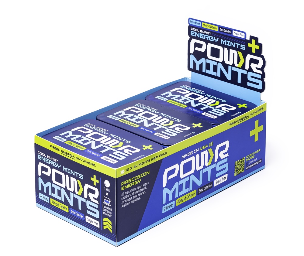 POWER MINTS (24CT TIN)CAFFEINATED MINTS (4PMG CAFFEINE PER MINT)