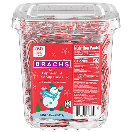 BRACH'S MINI CANDY CANES TUB 260CT