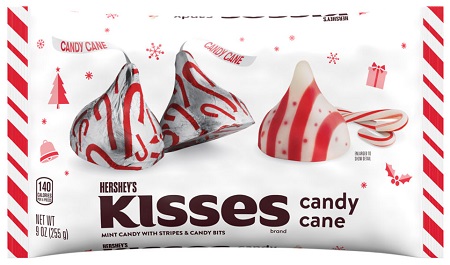 HERSHEY'S KISSES CANDY CANE 9OZ DISPLAY 36CT**LIMITED EDITION AVAILABLE 8/22/2025 - PREBOOK NOW - BY SPECIAL ORDER ONLY**