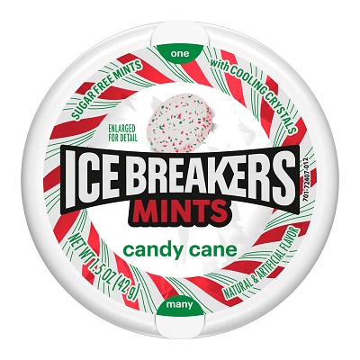 ICE BREAKERS TIN CANDY CANE 1.5OZ 24/8CT**LIMITED EDITION - PREBOOK  BY AUGUST**