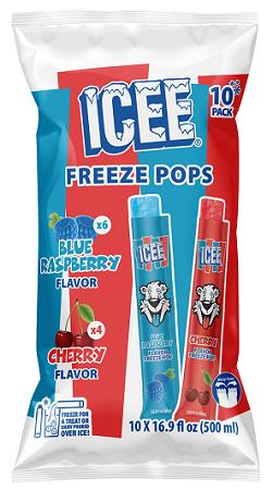 ICEE FREEZE POPS BLUE RASPBERRY & CHERRY 20/10CT*AVAILABLE-5/01/2026*
