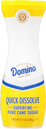 DOMINO QUICK DISSOLVE SUPERFINE SUGAR 6/12OZ(FLIP-TOP CANISTER)