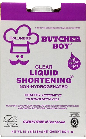 BUTCHER BOY CLEAR LIQ. SHORTENING (RESTAURANT FRYER OIL)