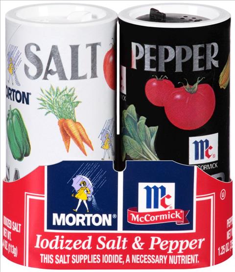 MORTON SALT & PEPPER SHAKERS 12/2PK