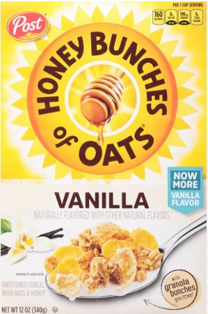 HONEY BUNCHES OF OATS VANILLA 12OZ**AVAILABLE BY SPECIAL ORDER AND EMAIL ONLY, ALLOW 14 DAYS LEADTIME**