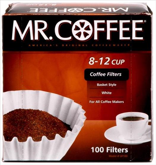 MR. COFFEE FILTERS 12/100CT(8-12 CUP BASKET FILTER - 3 1/4