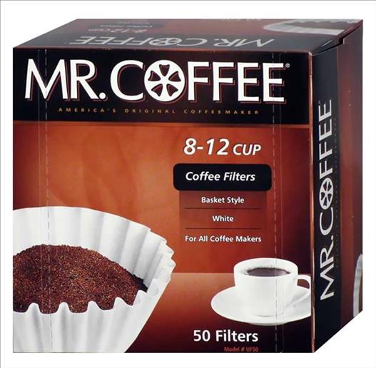 MR. COFFEE FILTERS 12/50CT(8-12 CUP BASKET FILTER - 3 1/4