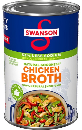 CHICKEN BROTH SWANSON (33% LESS SODIUM) -12/14.5OZ*$2.50 OFF PER CASE*
