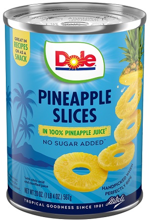 DOLE PINEAPPLE SLICES 20OZ (IN JUICE)