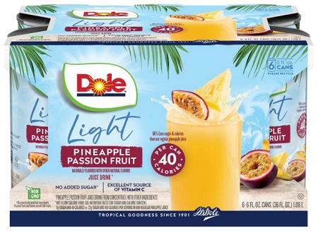 DOLE LIGHT PINEAPPLE PASSION FRUIT JUICE (6OZ)** AVAILABLE 6/25/2026 PREBOOK NOW**