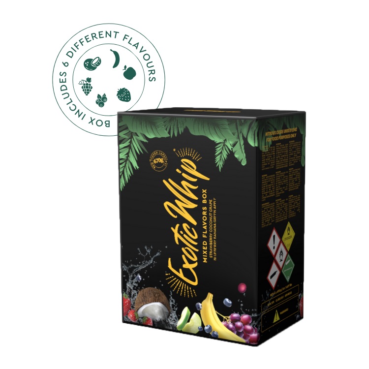 CREAM CHARGER EXOTIC WHIP 670G SIX MIX 6CT (MSRP:$34.99)***-FOR FOOD PREPARATION ONLY---18+ ONLY***