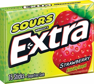 EXTRA PTY PK SOUR STRAWBERRY 10CT (15 STICK)