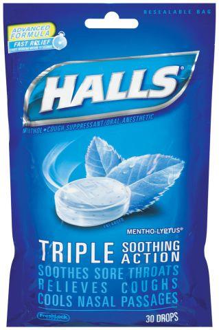 HALLS BAG MENTHOL 12CT - (30 PIECE)*$3.00 OFF PER BOX*