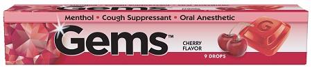GEMS COUGH DROPS CHERRY 9PC.