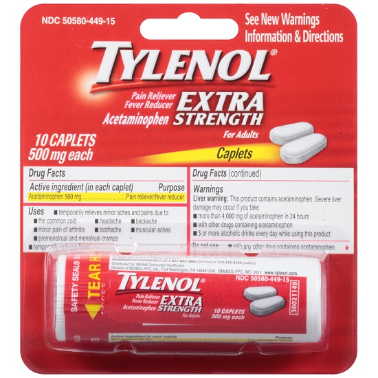 J&J TYLENOL EXTRA STRENGTH VIAL 10CT**AVAILABLE BY SPECIAL ORDER AND EMAIL ONLY, ALLOW 21 DAYS LEADTIME**