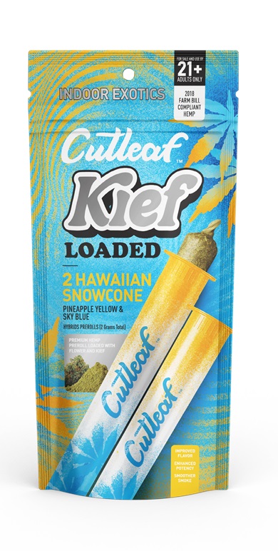 CUTLEAF KIEF LOADED PREROLLS - HAWAIIAN SNOWCONE10 - 2PKS PER DISPLAY