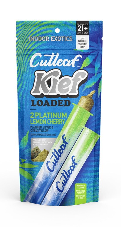 CUTLEAF KIEF LOADED PREROLLS - PLATINUM LEMON CHERRY10 - 2PKS PER DISPLAY
