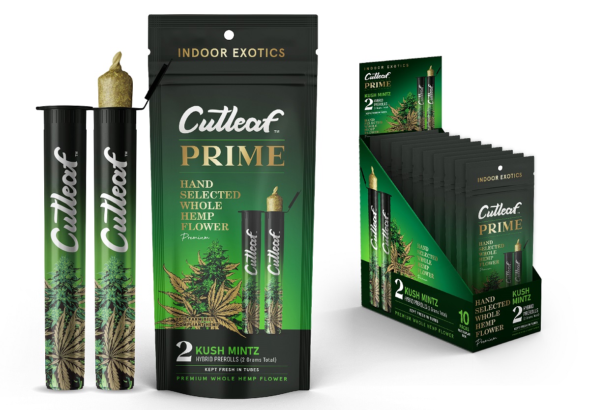 CUTLEAF PRIME PREROLLS - KUSH MINTZ (HYBRID)10 - 2PKS PER DISPLAY